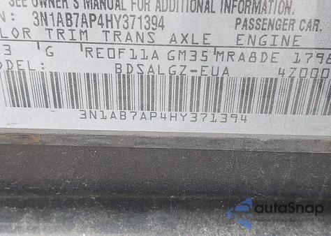 2017 Nissan Sentra Sl from USA, damaged, VIN 3N1AB7AP4HY371394